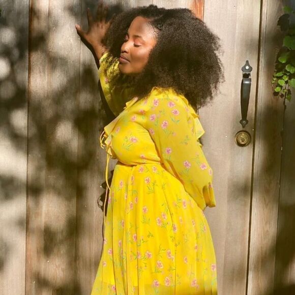 TOPSHOP Margot Yellow Floral Maxi Dress with Ruffles Size 2 - Picture 15 of 16